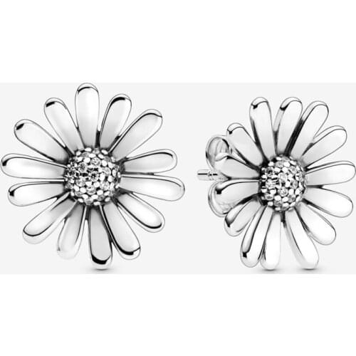 2020 New Daisy Flower Statement Stud Earrings for Women Silver 925 Jewelry Spring Pendientes Fashion 925 Sterling Silver Earings