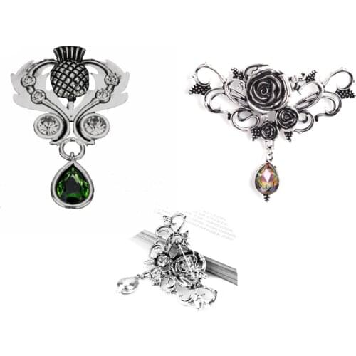 Women Elegance Jewelry banquet Brooch Gothic Vintage Rose Flower Crystal Brooches for Female Party Prom Accessories Broche