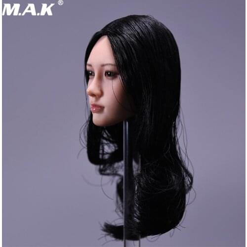 1/6 Asian Beauty Female Black Long Hair Head Sculpt For 12'' Suntan Bodies