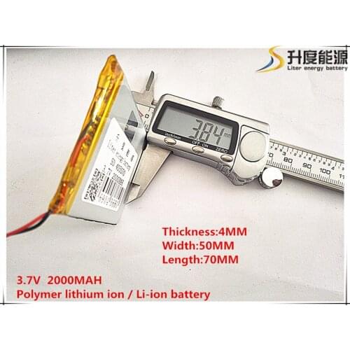 10pcs [SD] 3.7V,2000mAH,[405070] Polymer lithium ion / Li-ion battery for TOY,POWER BANK,GPS,mp3,mp4,cell phone,speaker