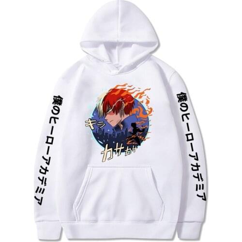 2021 Anime My Hero Academia Shoto Todoroki Hoodie Cozy Cotton Tops for Women/men