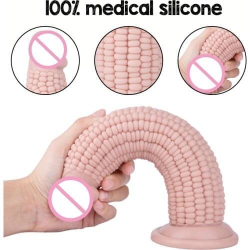 25CM Corn Maize Dildo Fruit Toys Skin Feeling Realistic Dildo Soft Huge Big Penis with Suction Cup Sex Toys for Woman Strapon
