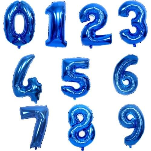 32 inch dark blue digital balloon festival birthday party anniversary celebration decoration aluminum foil balloon wholesale