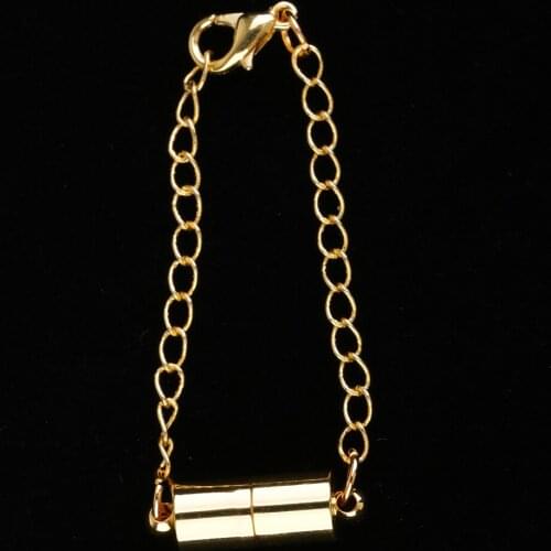 2x Gold Silver Tone Magnetic Magnet Clasps Necklace Bracelet Extender Chains