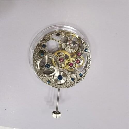 17 jewels Mechanical Movement Hollow Out Hand Winding Watch Movement For ETA 6498/6498-1 18000 Beats Watch Repair Replace Parts