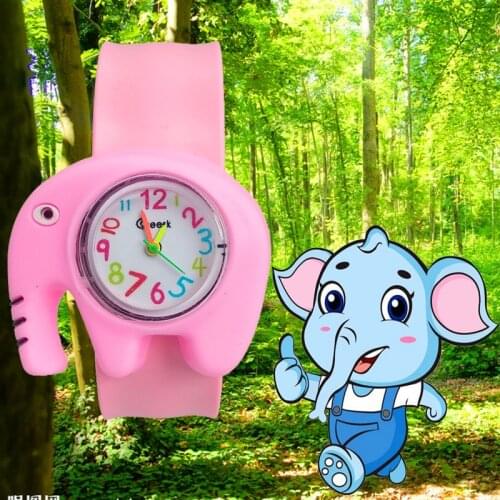 Childrens Watch Cartoon 3D Elephant Toys Patting Strap Sports Quartz Kids Watch for Boys Girls Gift Clock for Student Prizes