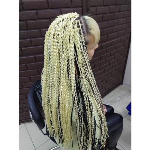Eunice Synthetic Box Braids Hair Thin Braiding Twist 28inch Zizi Braid Hair #99j/blonde Crochet Braids Hair Extensions