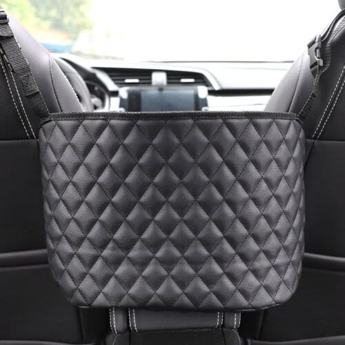 Car storage net pocket between two seats, car screen suspension type car storage bag universal
