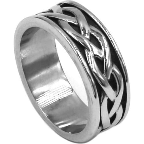Wholesale Celtic Knot Biker Ring Stainless Steel Jewelry Fashion Claddagh Style Biker Ring Men Women Wedding Ring 942B