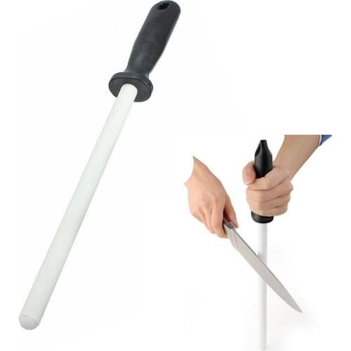 8/10/12inch Ceramic(zirconia) Rod Knife Sharpener With ABS Handle Sharpening For Chefs Steel Knives Kitchen Assistant musat