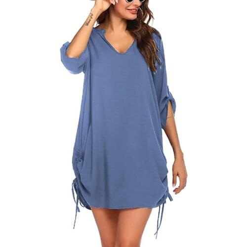 Bikini Cover Up White Chiffon Beach Tunic Sarong Swimsuit Cover up Beach Dress Pareos de Playa Mujer Women Swimwear Cover-up 2XL