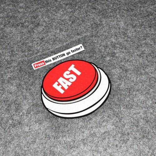 NO.S341 GalonDeco JDM Car Modification Press Button Go Faster Individual Spoof Funny Car Stickers and Decals Reflective Moto St