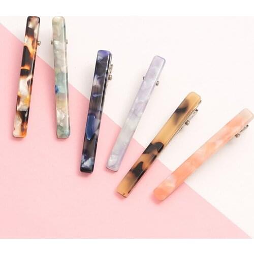 2020 New Fashion Women Vintage Resin Acetate Hair Pin Clip Leopard Hair Clip Geometric Hairpins Clips Hair Styling Accessories