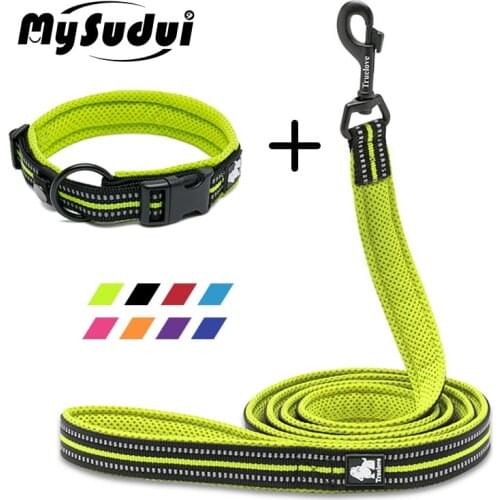 Truelove Pet Dog Collar And Leash Set Nylon For Large Small Medium Dogs Soft Reflective Dog Lead Collar Leash For Dogs Running