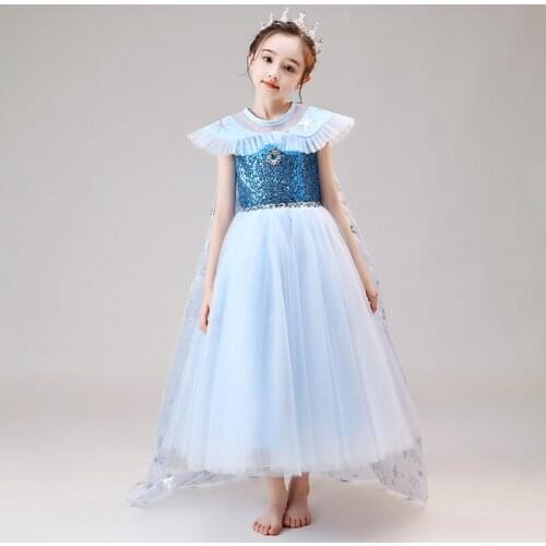 Flower Girls Dresses Ball Gown Crystal O-Neck Ankle Length Sleeveless Sequined Tulle Pink Luxury Princess Kids Party Dress D168