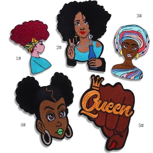 Fine Lovely Fashionable Black Girls Patches 3D Sew On Patch For Clothing Girls Clothes Applique DIY Stickers