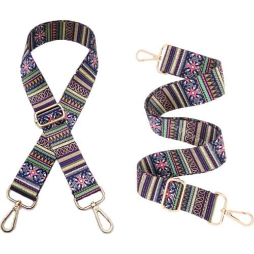 Bag Straps Ethnic Flower Belt Accessories Women Adjustable Shoulder Hanger Handbag Straps Decoration Handle Ornament