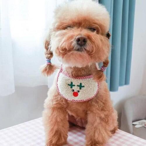 Polyester Stylish Christmas Pet Winter Bandanas Thickening Pet Scarf Lightweight for Taking Photo