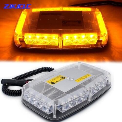 12V LED Short Long Row Roof Strobe Police Flashing Truck Warning Light Emergency Traffic Magnetic Ceiling Fog Alarm Lamp for Car