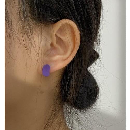 Vogallery Women Fashion Purple Yellow Small Stud Earrings Anti-allergy Minimal Jewelry Trends 2020 Earrings Of The Day