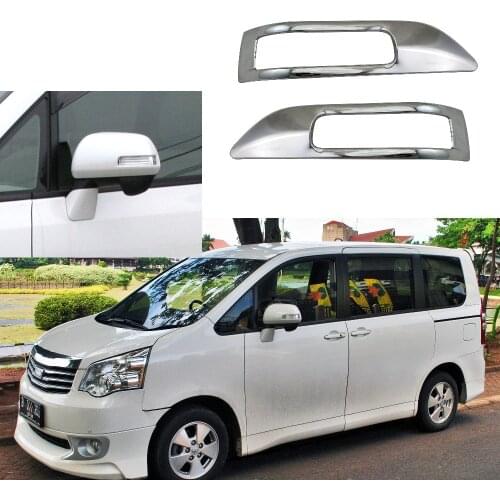 High-quality 2pcs Door Mirror cover Garnish ABS Chrome accessorie Winker Mirror Rim For Toyota R70 Noah 2007-2013