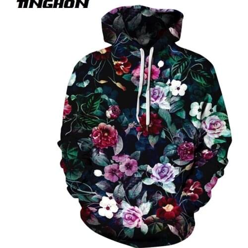 Retro Life Flower Hoodies Bright Color Hooded Sweatshirts Women/mens Cool Sportwear Winter Loose Jumper Plus Size Tops XS-7XL