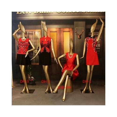 New Arrival Fashionable Best Quality Golden Fiberglass Female Full Body Mannequin Women Model Hot Sale