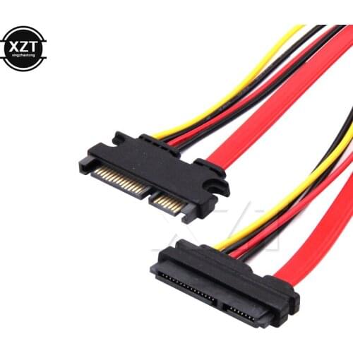 10PC SATA 7+15 Pin/22 Pin Cable Male to Female Serial ATA SATA Data Power Extension Cable Connector Converter Adapter Cable 30cm