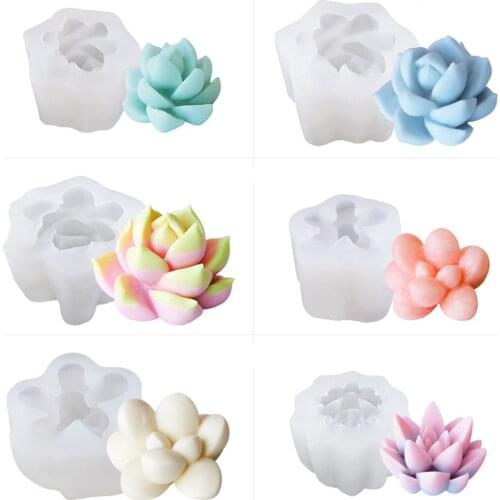 16 Styles Succulent Wax Candle Fondant Silicone Mold DIY Cupcake Epoxy Sugar Plaster Clay Soap Mold Multi-function Silicone Mold