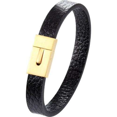 2019 Top Quality Leather Bracelet Bangle Jewelry Stainless Steel Mens Bracelet Womens Bracelet Gift Preferred Homens Pulseira