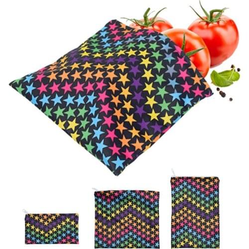 3 PCS Reusable Snack Bag Waterproof Bread Sandwich Bag Pouch for School Camping Work Travel