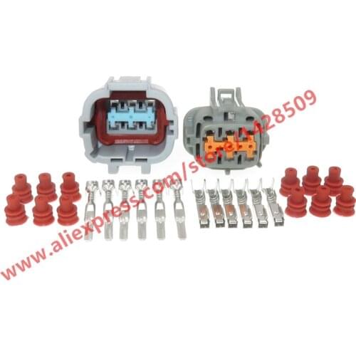 5 Sets 6 Pin Automotive Electrical Headlight Socket Light Lamp Connector For Nissan Teana 6185-1175 PB291-06127