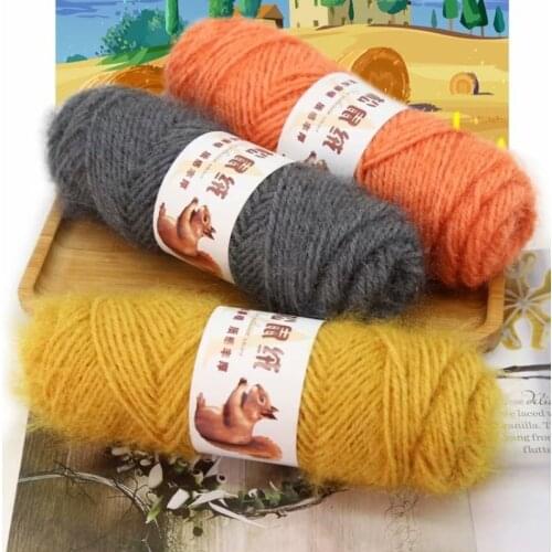 5-Piece 75G Squirrel Wool Mohair Australian Wool Hand Woven Scarf Hat Coat Baby Yarn Knitting Yarn for Knitting Wool Yarn