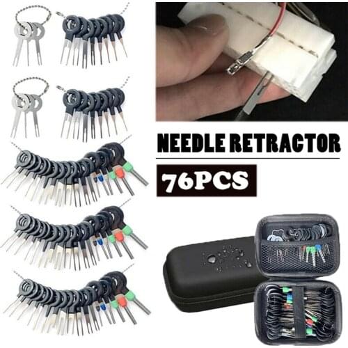76pcs Ejector Kit Auto Terminal Removal Tool Kit Set of Keys for Car Puller Pin Extractor Stylus Pinout Connector Repair Tool