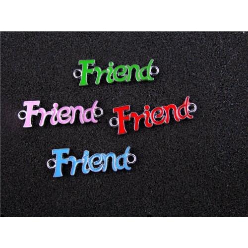 AE648 20pcs Mixed Enamel Alloy Love Connector Charms Jewelry Findings 39x14mm