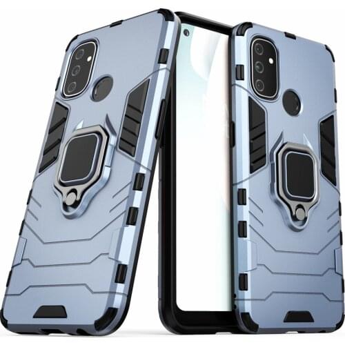 For Oneplus Nord N100 Case Shockproof Ring Stand Bumper Silicone + PC Phone Back Cover for One Plus NordN100 1+NordN100 Coque