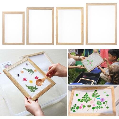 1Pc Multi-size Paper Making Mould Frame DIY Papermaking Paper Making Screen Learning Wood Handcraft Gift Wooden Mesh Mold