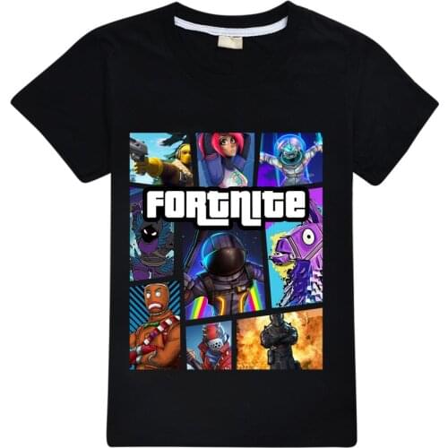 Fortnite Game Graphic T-shirts Boys Shirt Top Childrens Breathable Running T-shirt Pure Cotton Short Sleeve Teens Girls Clothes
