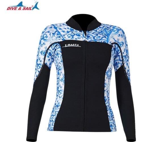 Wetsuits Tops Men and Women 1.5mm/3mm/2mm Neoprene Jacket Long Sleeve Surfing Swimming Shirts Front Zip Keep Warm Water Sports