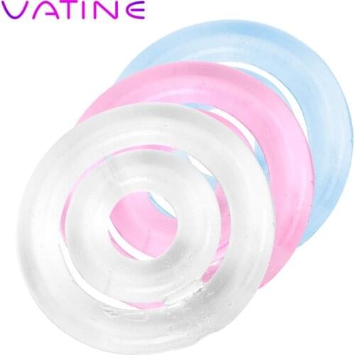 IKOKY Sex Toys for Men Male Double Collars Adult Products Cock Ring Silicone Delay Ejaculation Penis Ring