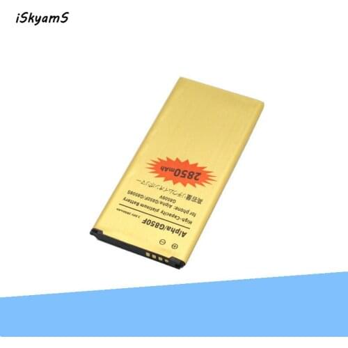 ISkyamS 5pcs/lot 2850mAh EB-BG850BBC EB-BG850BBE Gold Battery For Samsung Galaxy Alpha G850 G8508 G8508S G8509v G850F G850T