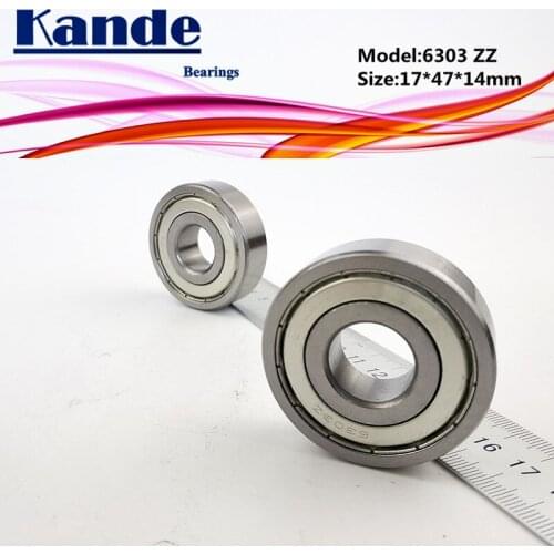 Kande 6303ZZ 2PCS ABEC-5 6303 2Z Single Row Deep Groove Ball Bearing 17x47x14 mm 6303Z Bearing
