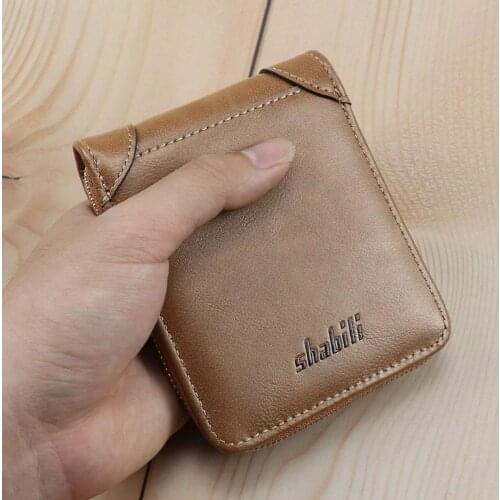 2020 Mens Wallet Short Casual Wallet Retro Oil Wax Zipper Small Male Wallet Fashion Wallet PU Card Holder Coin Soft Mini Purse