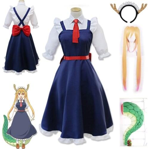 Miss Kobayashis Dragon Maid Tohru Cosplay Costume for Women Kobayashi San Chi No Maid Uniforms Costume Halloween Party
