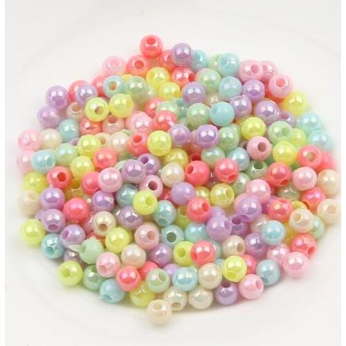 50-500pcs 4/6/8/10mm Mixed Color AB Round Acrylic Beads Loose Spacer Beads For Jewelry Making Handmade Diy Bracelet Necklace