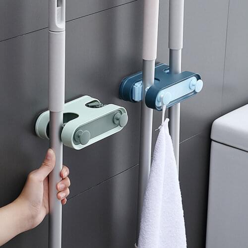 Sticky multi-purpose hook wall-mounted mop storage tool kitchen rack storage device home decoration kitchen hanging rack
