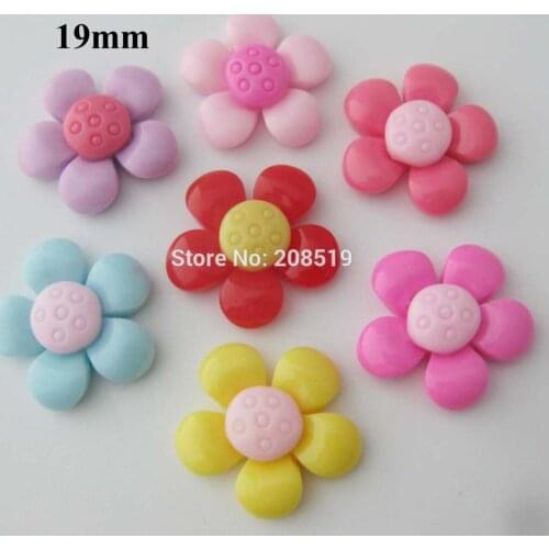 NBNLSL 20pcs 19mm floral flatback resin buttons for jewelry/craft Fashion scrapbooking accessories