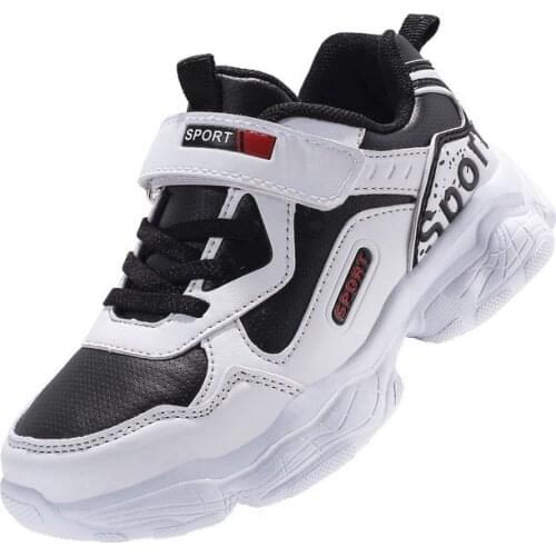 New Kids Sport Shoes For Boys Running Shoes Waterproof Leather Fashion Sneakers For Teens Soft Childrens Tennis Trainers Shoes