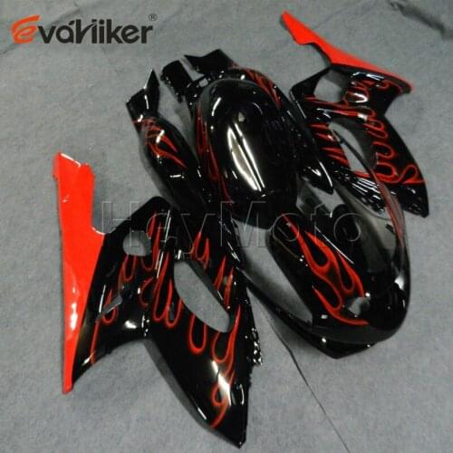 ABS fairings for YZF600R 1997 1998 1999 2000 2001 2002 2003 2004 2005 2006 2007 red flames motorcycle bodywork kitH3