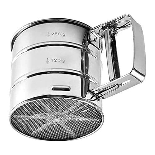 Single Layers Sieve Stainless Steel Hand-held Flour Sifter for Baking Strainer Sifters for Cooking with Handle